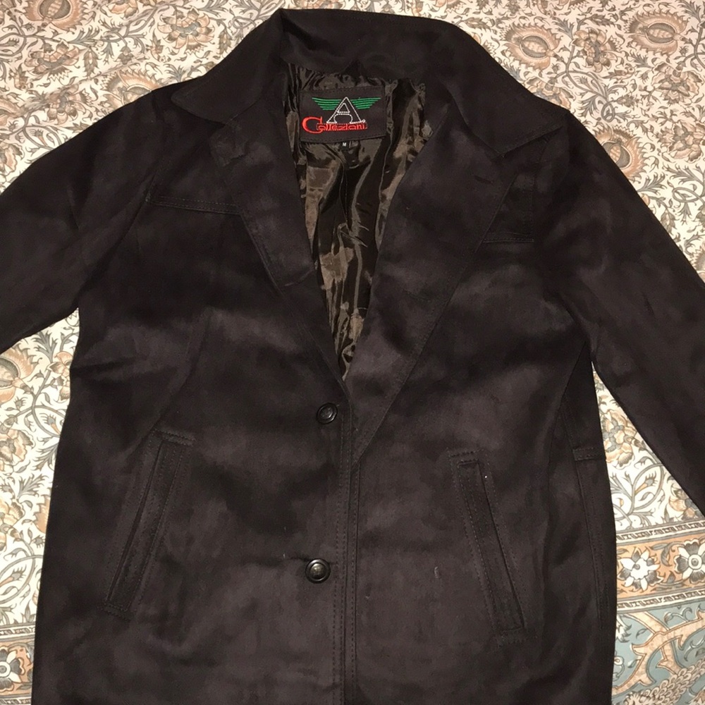 A. Collezoni dark brown suede jacket